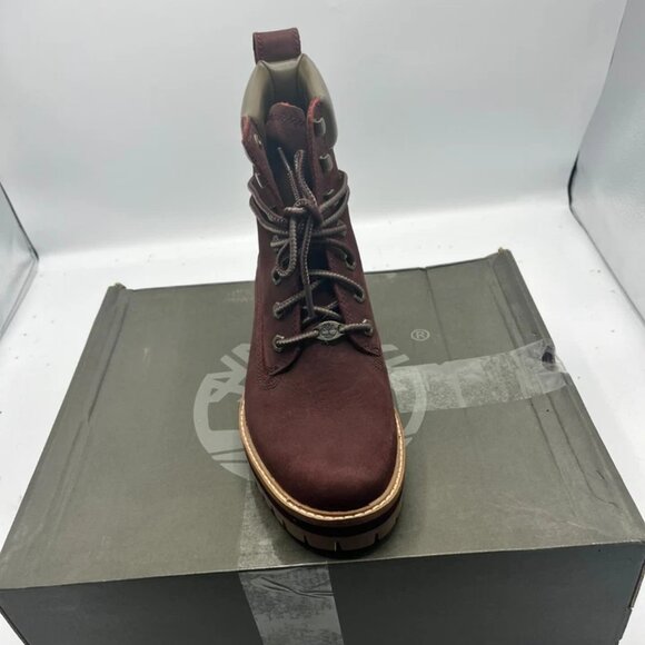 NWT Timberland Women Courmayeur Valley 6" Boot Medium Burgundy Nubuck Size 8 - Picture 5 of 7